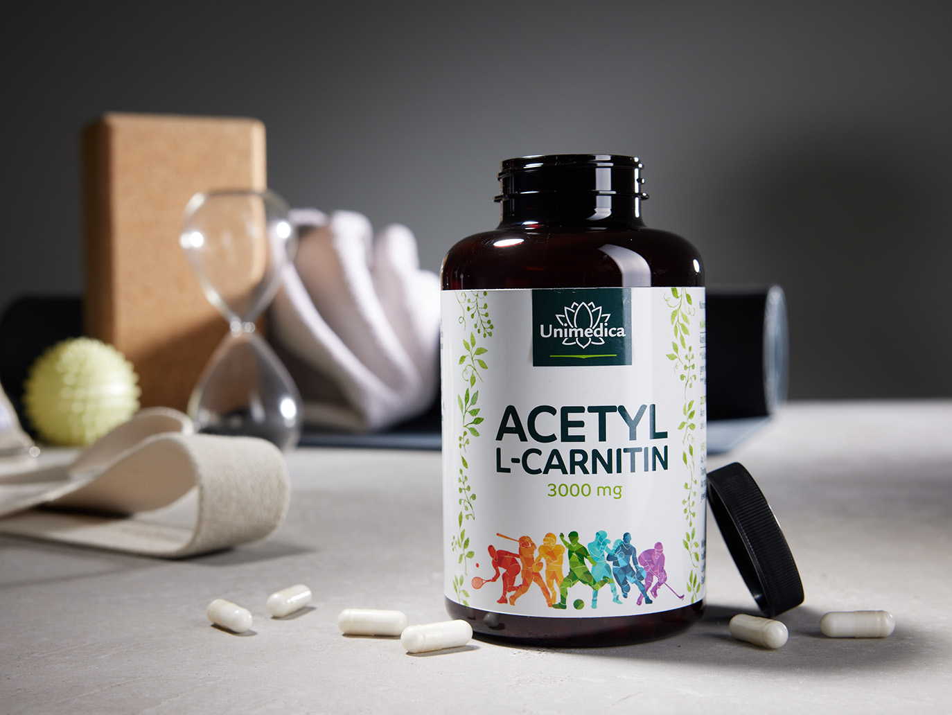 Acétyl-L-carnitine - 3 000 mg par dose quotidienne (6 gélules) - 250 gélules - de Unimedica